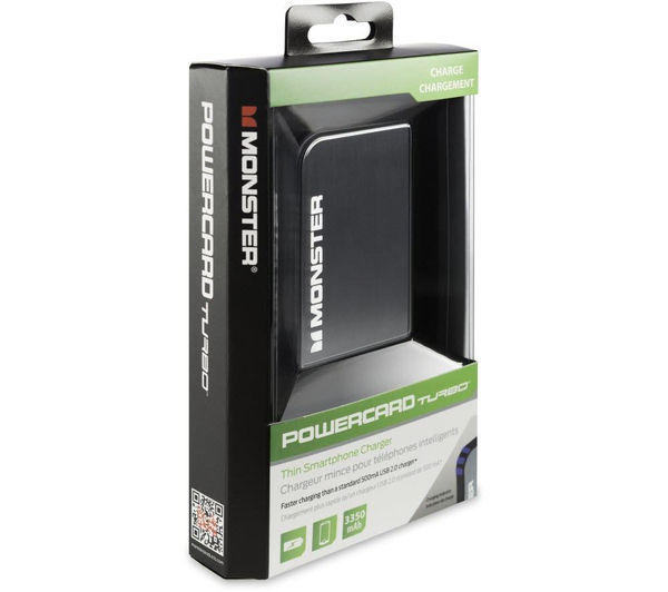 Monster is known most for its vast and expansive line of audio-related accessories; such as its premium audio cables and headphones. Strangely enough, they're also in the business of making portable battery chargers as well. One of them in particular, the Monster Mobile PowerCard Turbo Portable Battery, is a compact solution that won't occupy too much room during your travels.