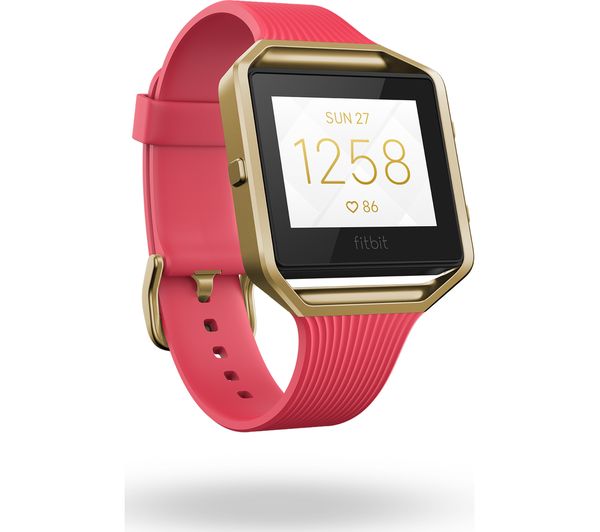 fitbit blaze pink and gold band
