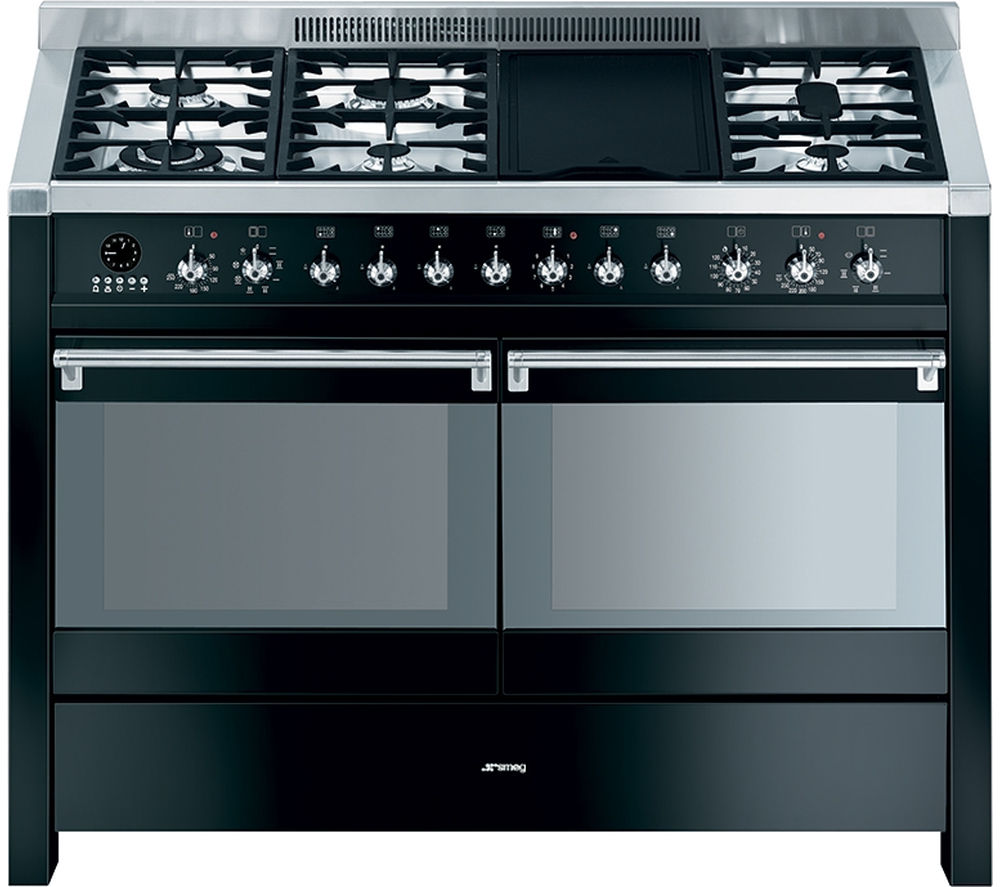 Buy SMEG Opera A4BL8 120 cm Dual Fuel Range Cooker Black & Stainless