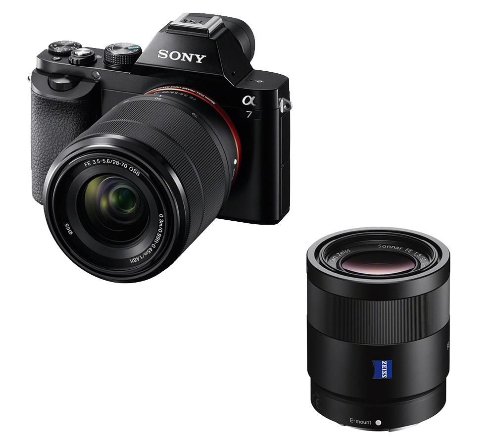 Buy SONY a7 Mirrorless Camera with Zoom Lens & Sonnar Standard Prime ...