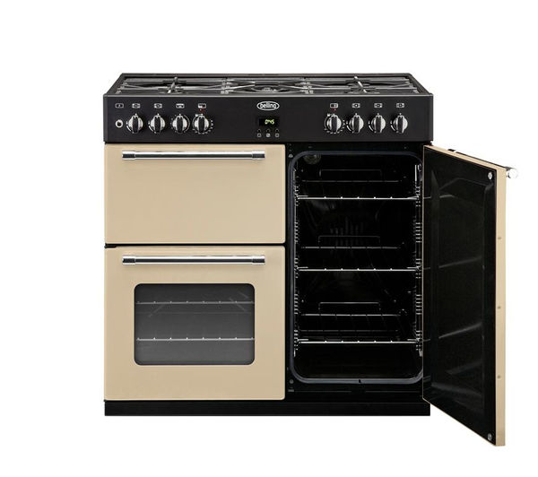 Buy BELLING Country Range 90DFT Dual Fuel Range Cooker Cream Free