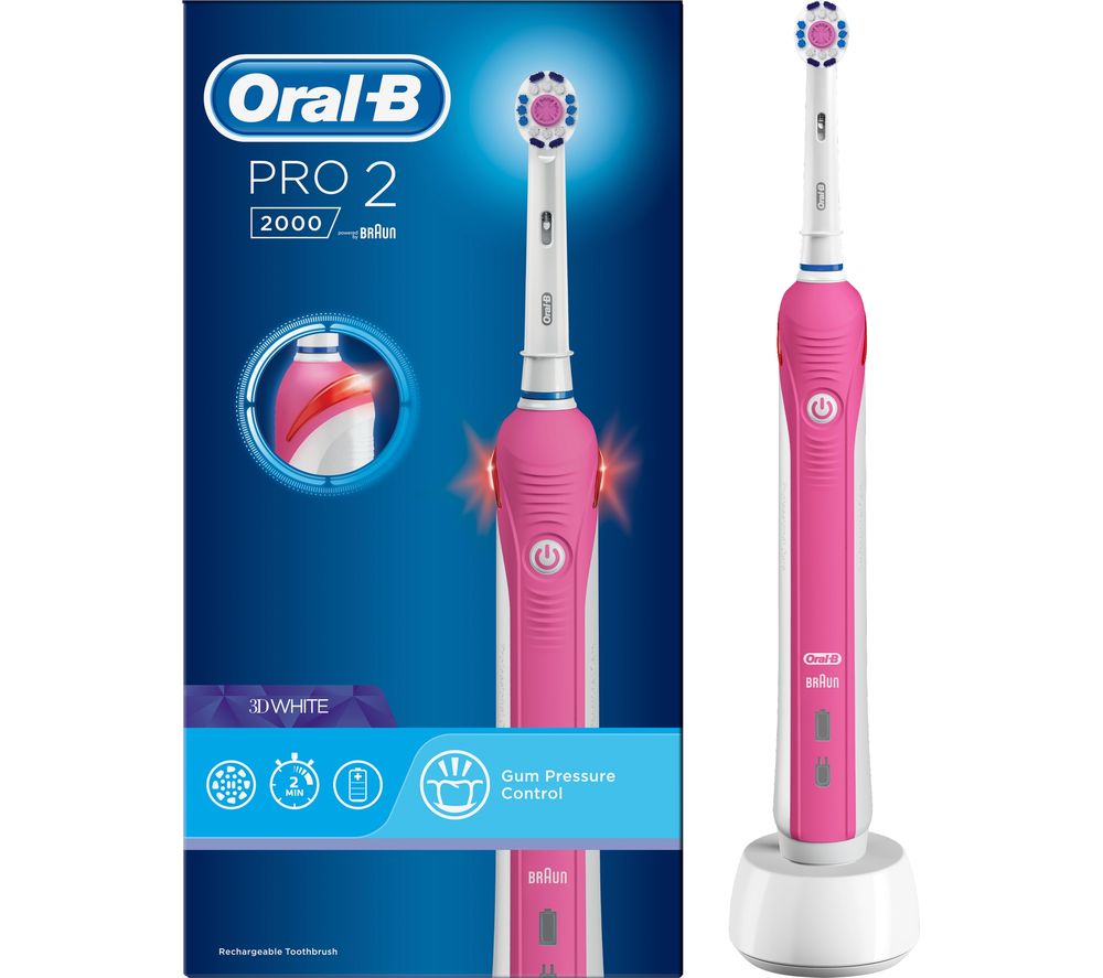 Buy Oral B Pro 2000 Electric Toothbrush Pink Free Delivery Currys 