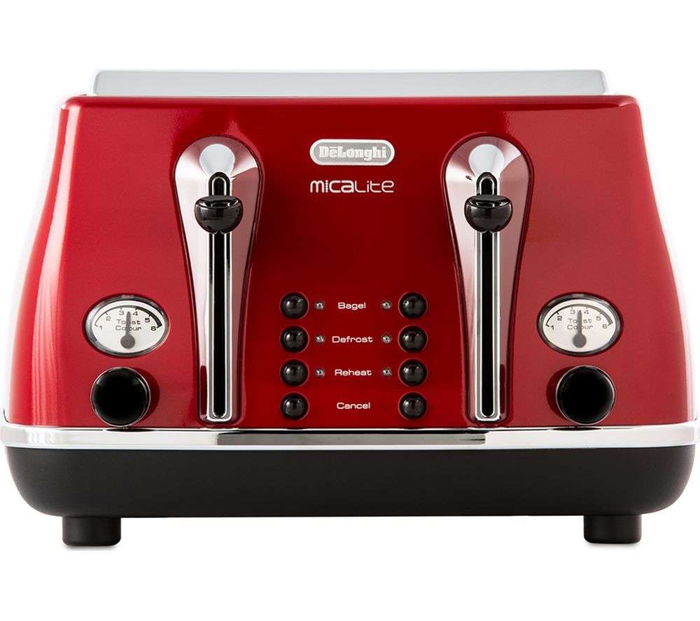 Delonghi Micalite CTOM4003R 4-Slice Toaster - in Red