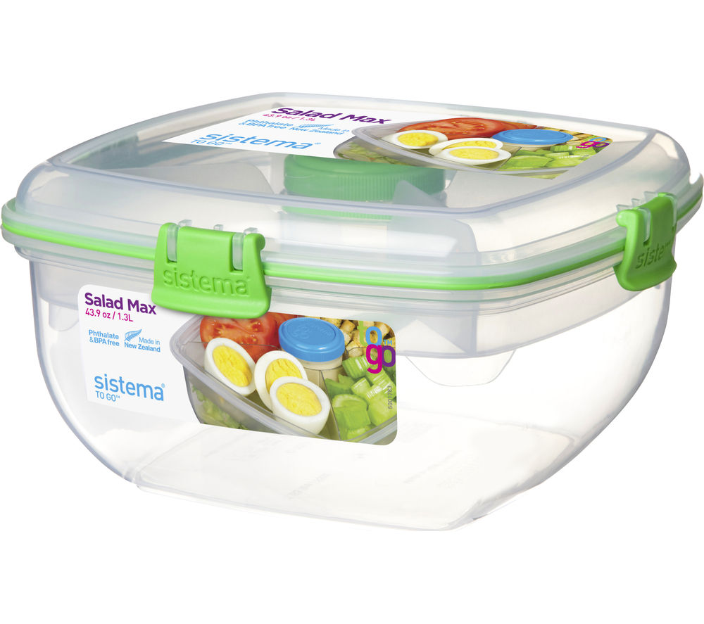 Buy SISTEMA Salad To Go Max Square 1.3litre Container Green Free