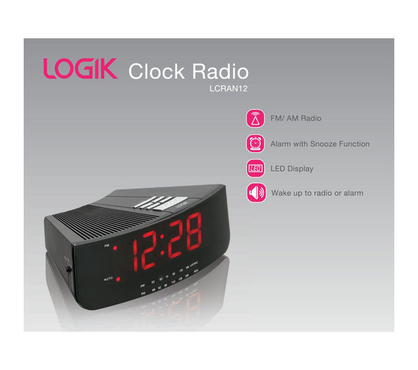 LOGIK LCRAN12 Analogue Clock Radio Black Deals PC World