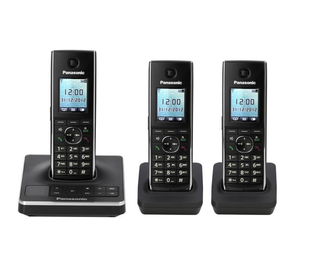 PANASONIC KXTG8563EB Cordless Phone with Answering Machine Triple