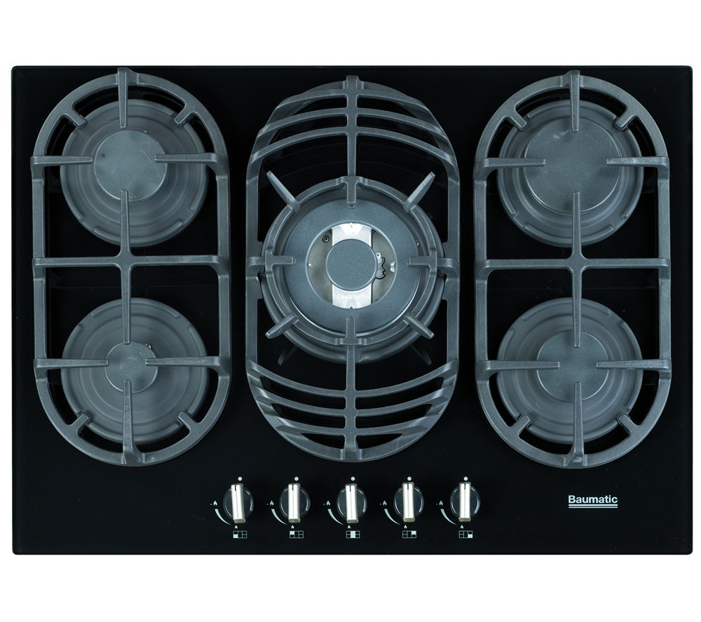 Buy BAUMATIC BGG70 Gas Hob Black Glass Free Delivery Currys