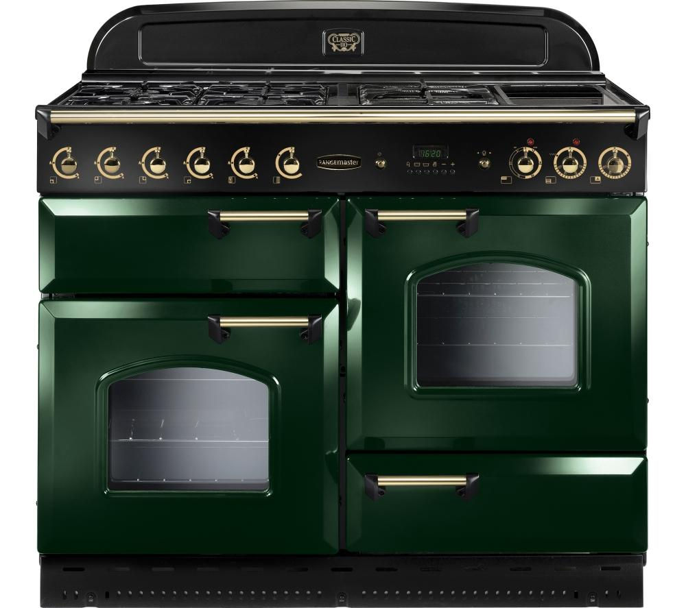 Buy Rangemaster Classic 110 Gas Range Cooker Green And Brass Free