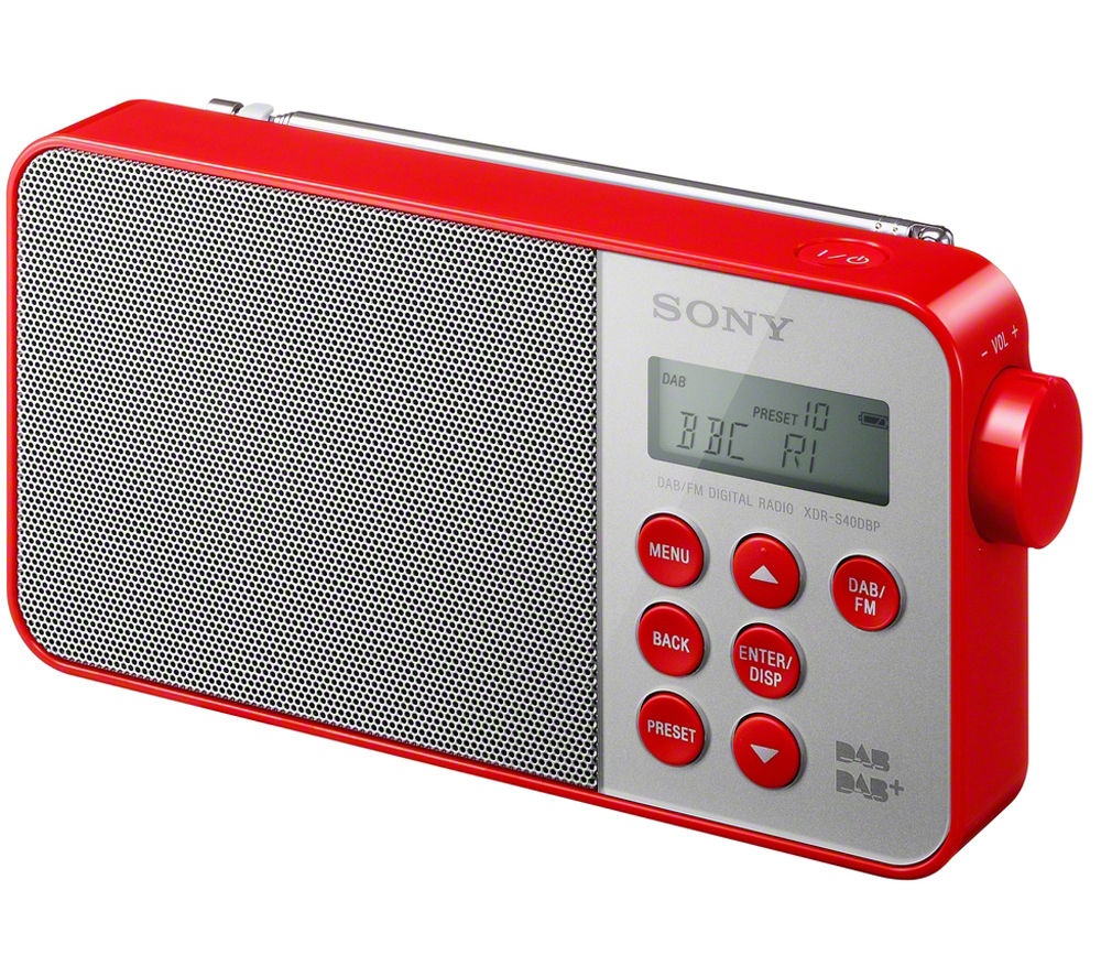 Buy SONY XDRS40DBPR Portable DAB+ Clock Radio Red Free Delivery