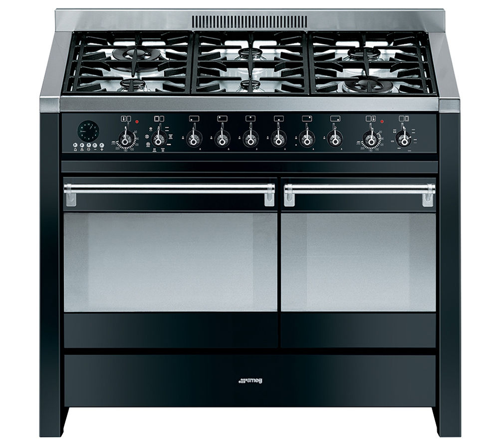 Buy SMEG Opera 100 Dual Fuel Range Cooker Black & Stainless Steel