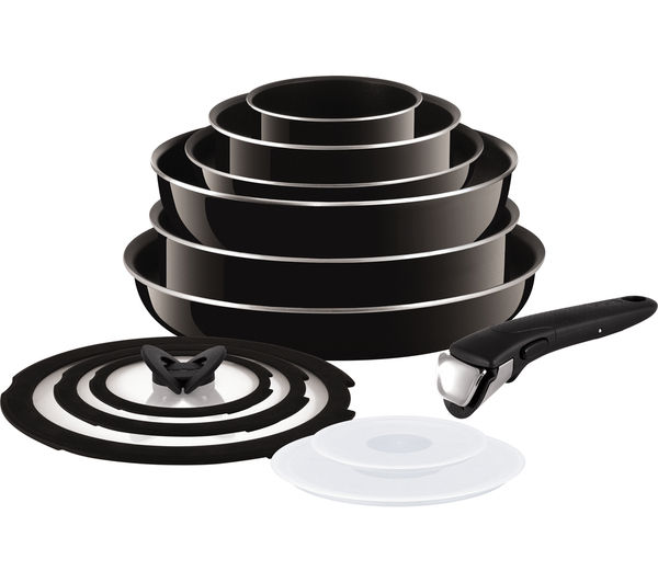 T-Fal Ingenio Expertise Aluminum Nonstick 13-Piece Cookware Set - Black
