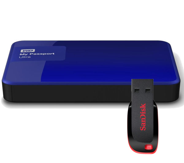 WD 1 TB Portable Hard Drive & 8 GB Memory Stick Bundle Deals PC World