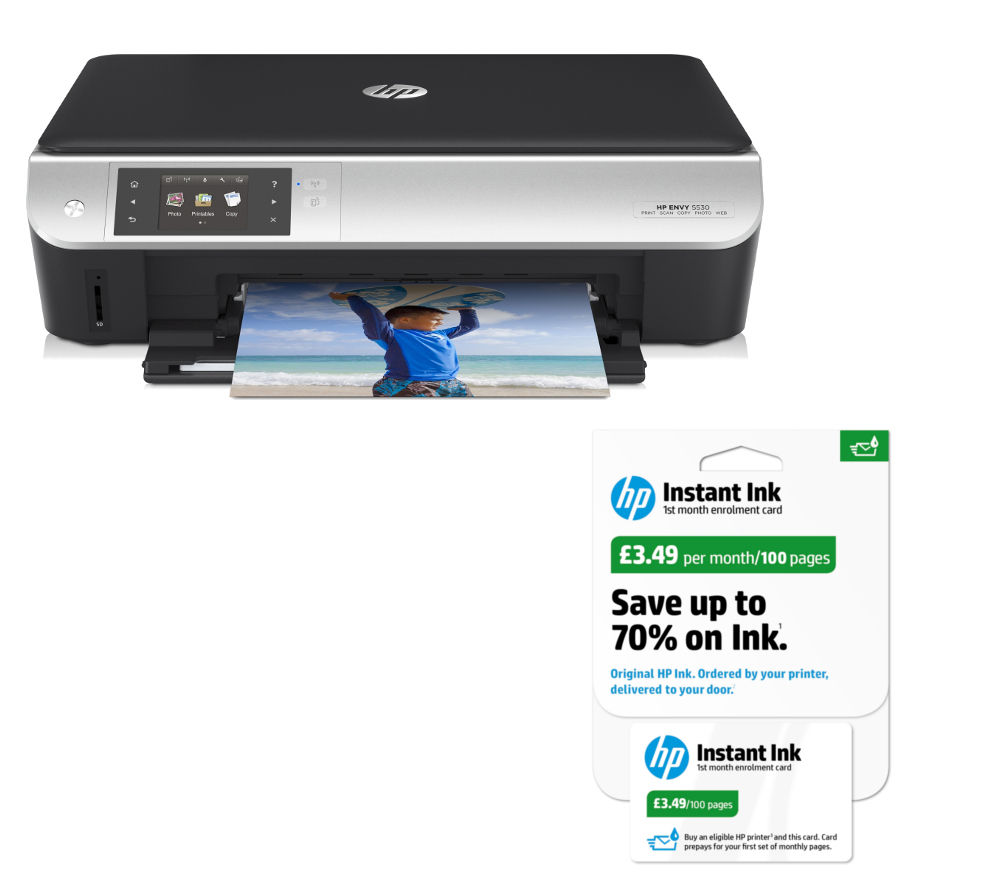 Buy HP ENVY 5530 AllinOne Wireless Inkjet Printer & Instant Ink Enrollment Card Bundle Free