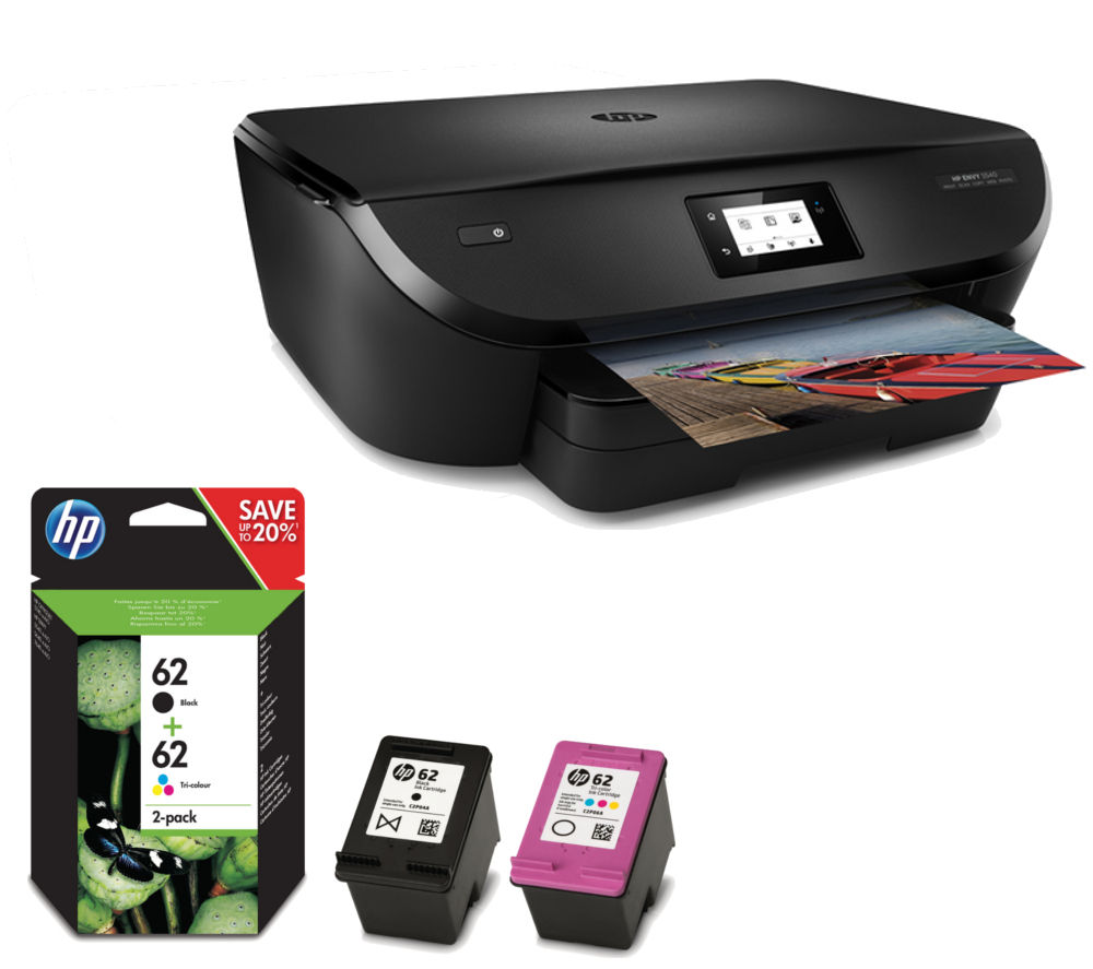 Hp Envy 5540 All In One Wireless Inkjet Printer And 62 Black And Tri Colour