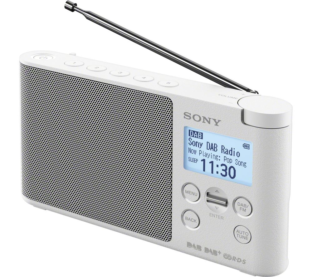 SONY XDRS41D Portable DAB+/FM Clock Radio White Deals PC World