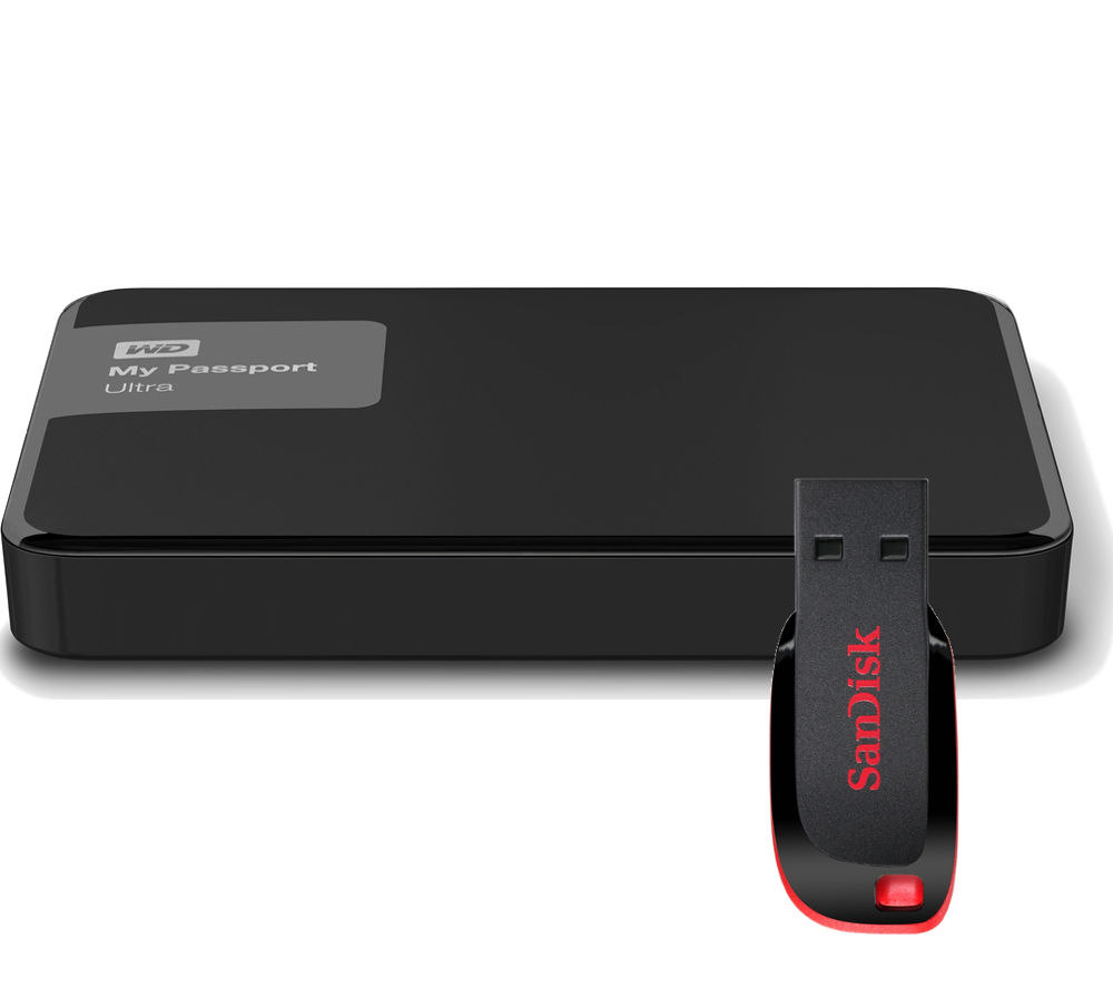 Buy WD 1 TB Portable Hard Drive & 8 GB Memory Stick Bundle Free