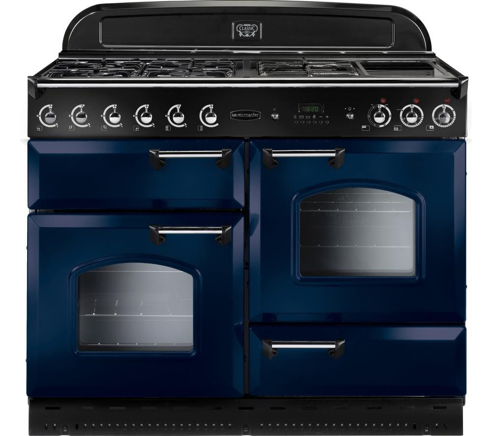 Buy RANGEMASTER Classic 110 Dual Fuel Range Cooker Blue & Chrome Free Delivery Currys Buy RANGEMASTER Classic 110 Dual Fuel Range Cooker Blue & Chrome Free Delivery Currys