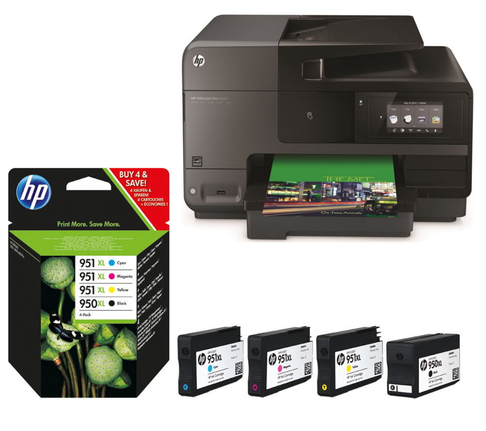 Hp Officejet Pro 8620 All In One Printer And Ink Cartridges Bundle Deals Pc World 