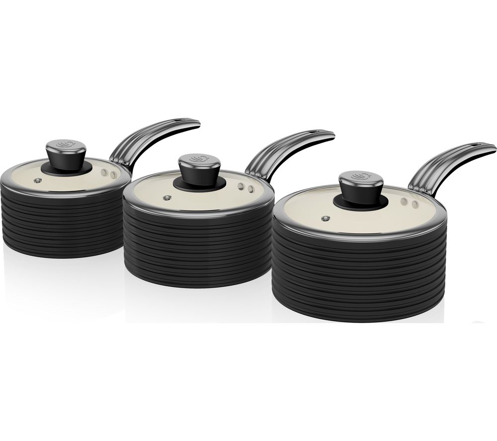 SWAN  Retro SWPS3020BN 3-piece Non-Stick Saucepan Set Review