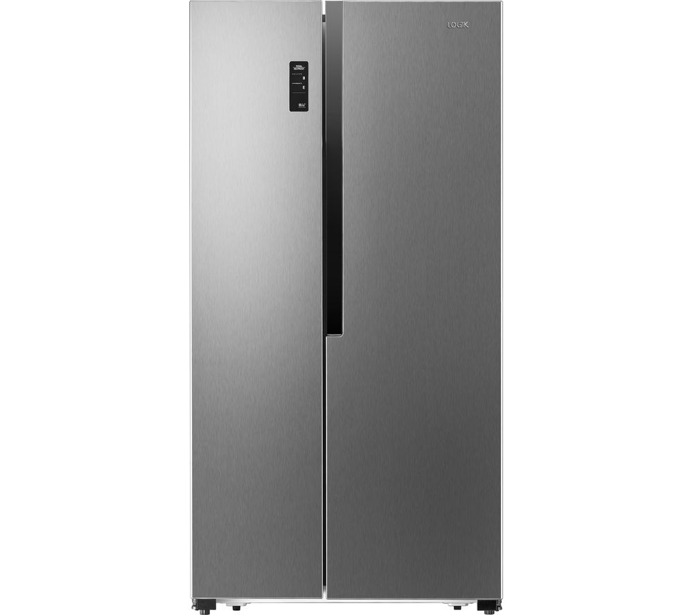 LOGIK  LSBSX16 American-Style Fridge Freezer - Silver, Silver