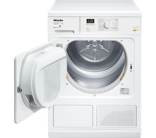 Miele T8164wp Heat Pump Condenser Tumble Dryer White, White Tambee