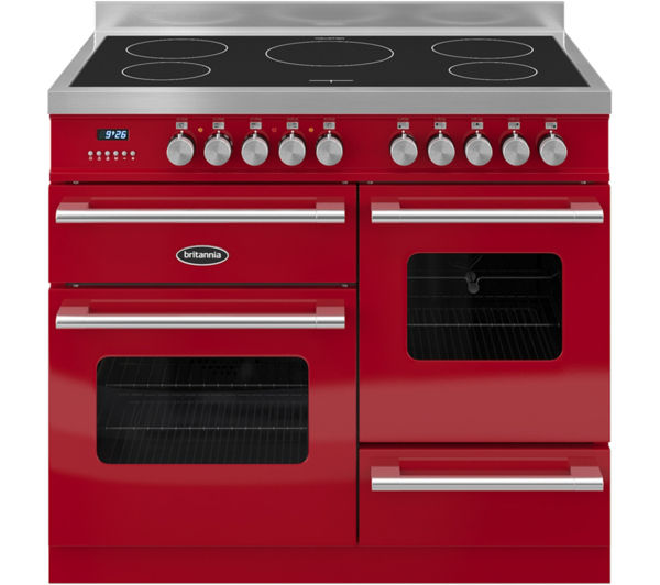 Britannia Delphi 100 Xg Electric Induction Range Cooker Gloss Red