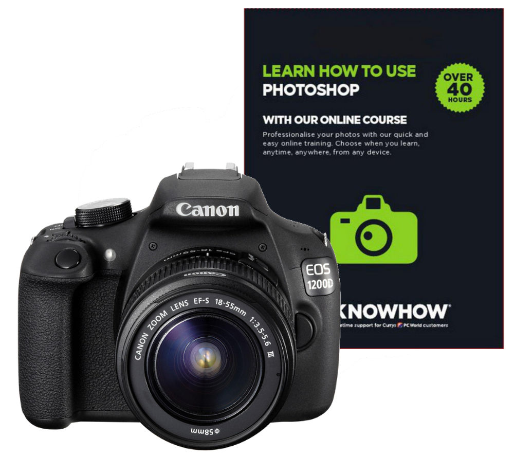 CANON EOS 1200D DSLR Camera with 1855 mm Telephoto Zoom Lens