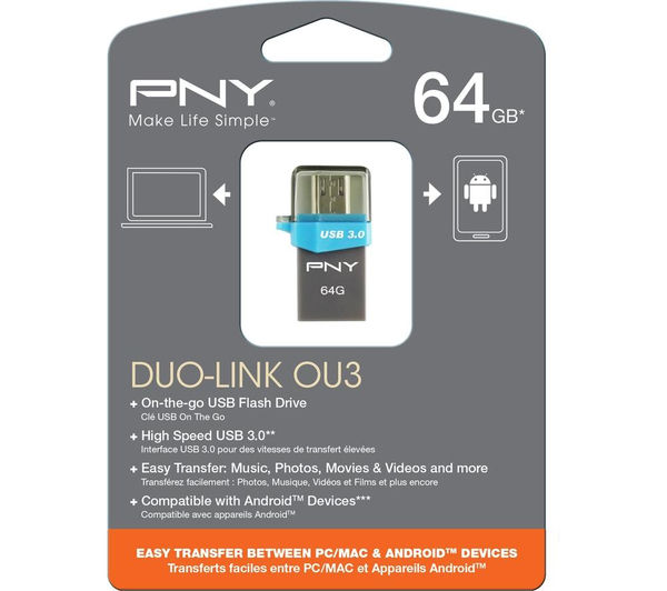 Pny 64 Gb On The Go Duo Link Ou3 2 0 Memory Stick pny 64 gb on the go duo link ou3 2 0 memory stick