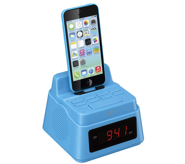 Buy GOJI GCRLIN14 Analogue Clock Radio with Lightning Connector Blue Free Delivery Currys