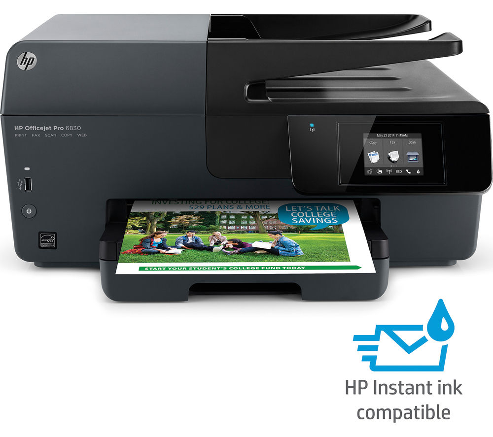 HP Officejet Pro 6830 All-in-One Wireless Inkjet Printer with Fax + 934XL Black Ink Cartridge 