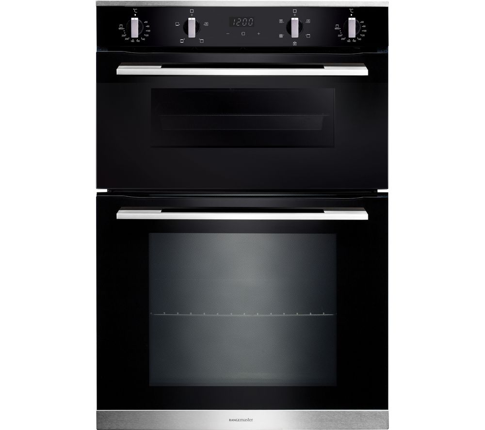 Rangemaster  RMB9045BL/SS Electric Double Oven - Black & Stainless Steel, Stainless Steel