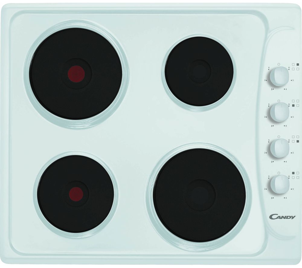 CANDY  PLE64W Electric Solid Plate Hob in White