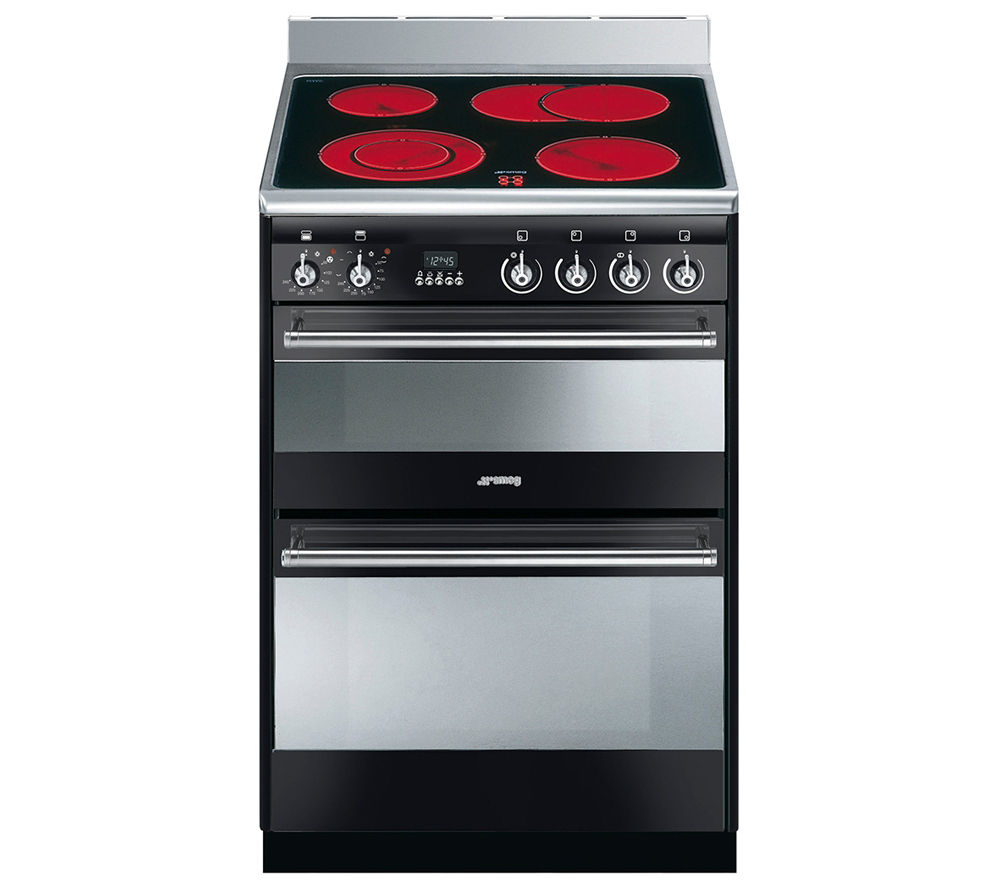 Buy SMEG SUK62CBL8 Electric Ceramic Cooker Black & Stainless Steel