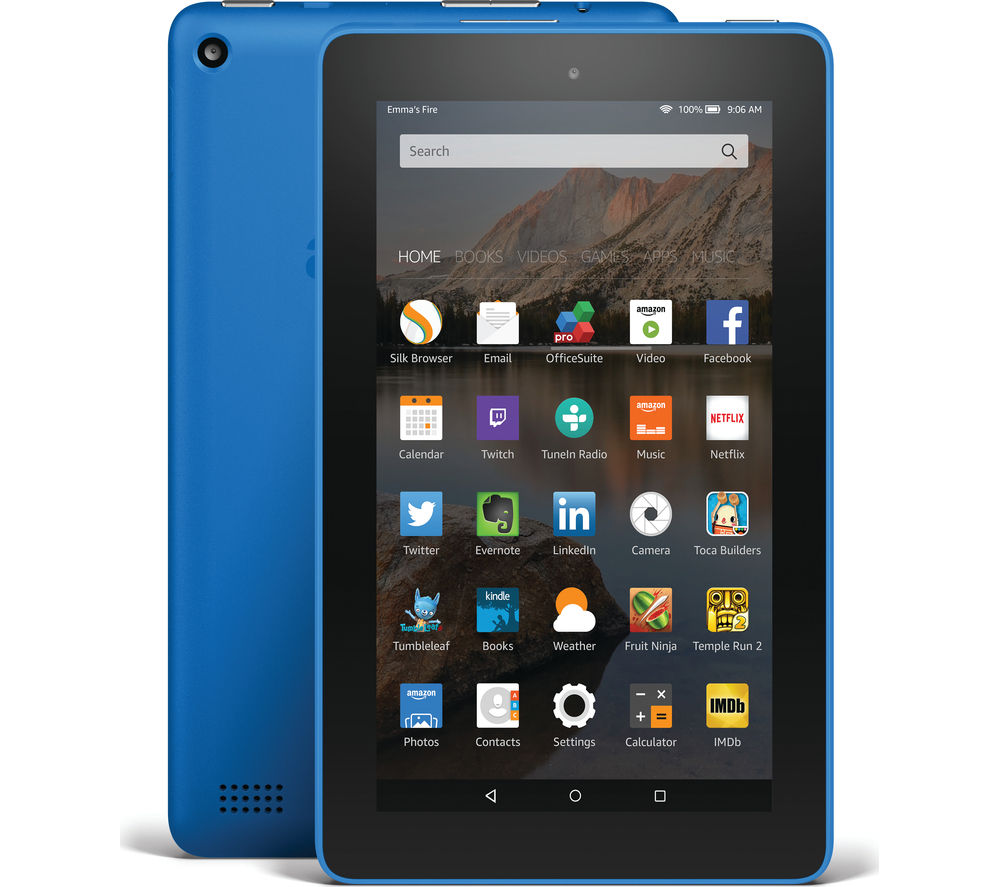 Image of Amazon Fire 7 Tablet - 8 GB, Blue, Blue