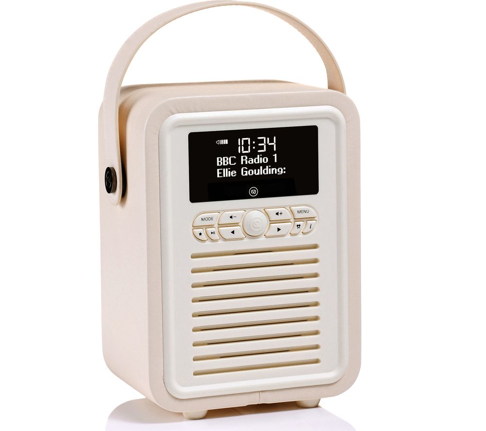 Buy VQ Retro Mini Portable DAB+/FM Bluetooth Clock Radio Cream Free