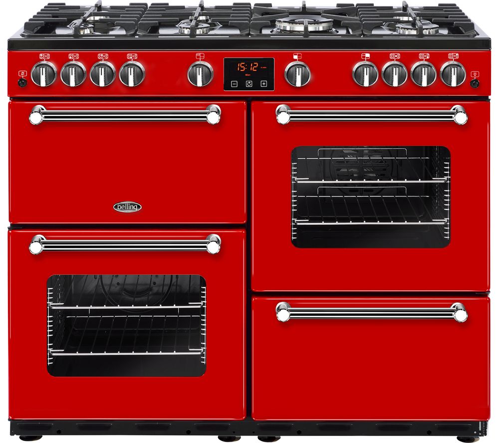 Buy BELLING Kensington 100G Gas Range Cooker Red & Chrome Free