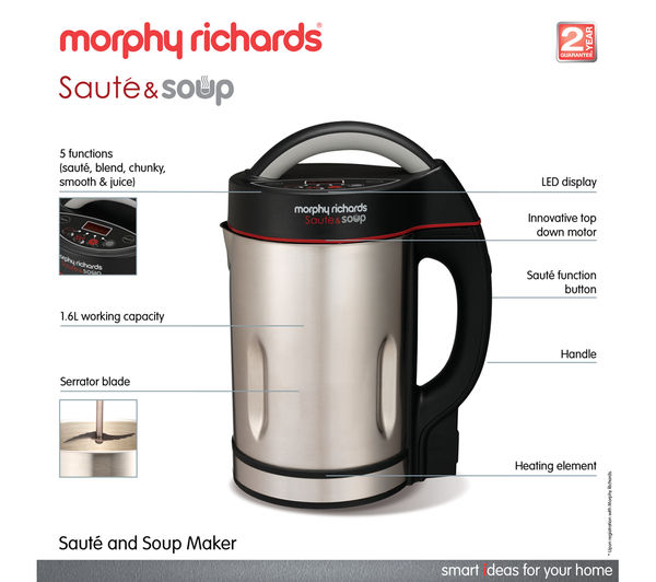 Buy MORPHY RICHARDS 501011 Soup Maker Stainless Steel Free Delivery