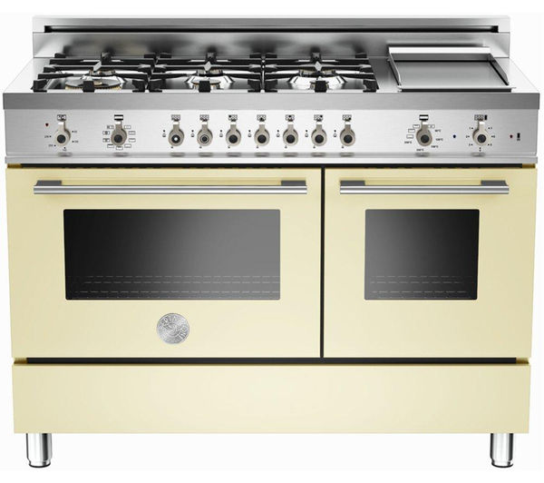 Bertazzoni Professional 122 Dual Fuel Range Cooker Cream & Stainless