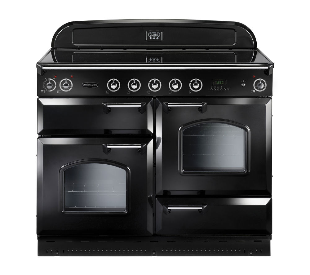 Buy RANGEMASTER Classic 110 Electric Induction Range Cooker Black & Chrome Free Delivery