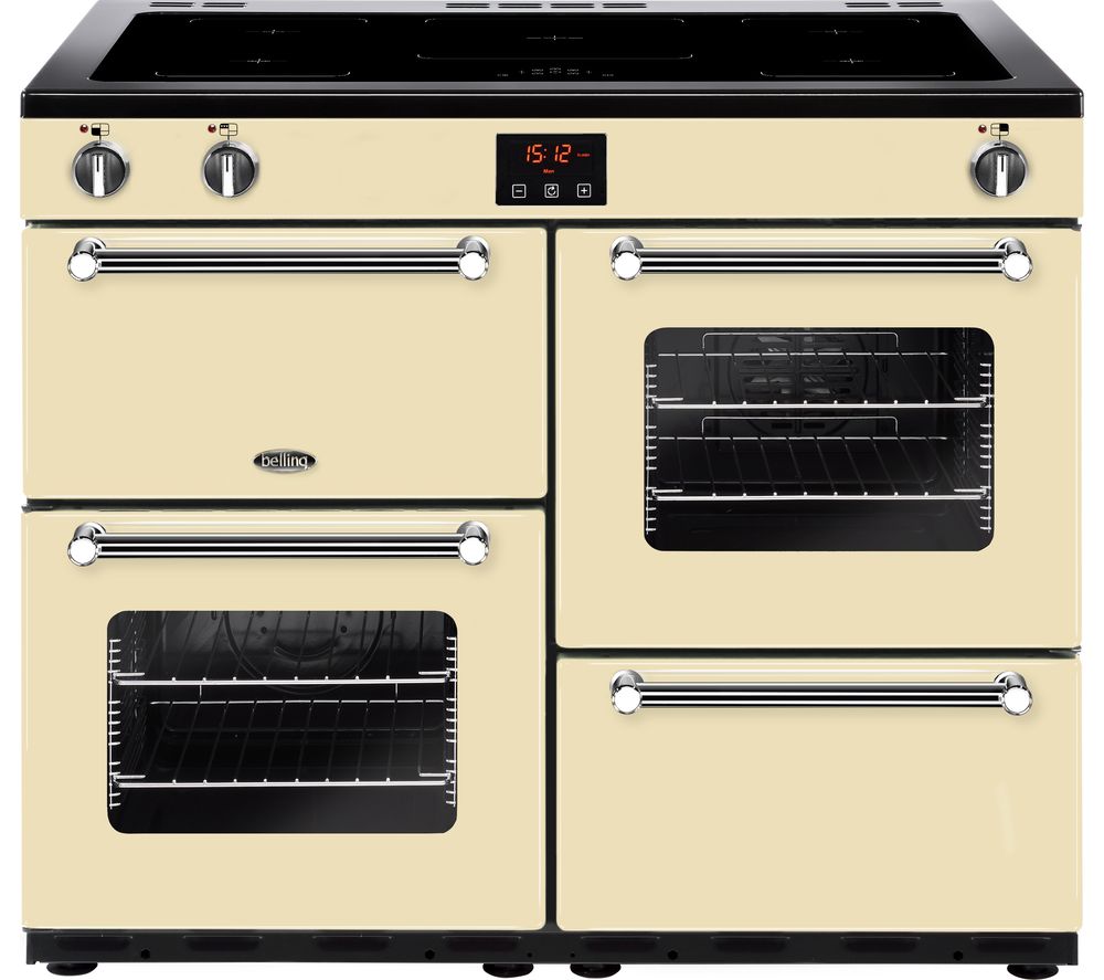 BELLING  Kensington 100Ei CRM 100 cm Electric Induction Range Cooker - Cream & Chrome, Cream