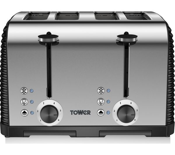 Buy Tower T20008 Linear 4 Slice Toaster Black Free Delivery Currys